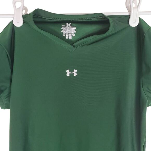 Under Armour V-neck Short Sleeve All Star Express Performance Tee Green Medium - Picture 2 of 13
